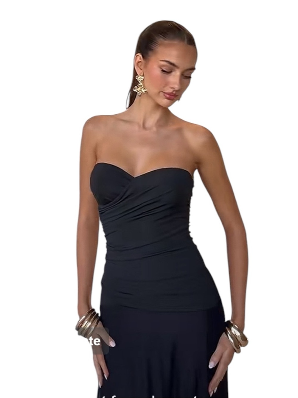 Peppermayo Ruben Black Strapless Maxi Dress US 6 NWT - Picture 10 of 13